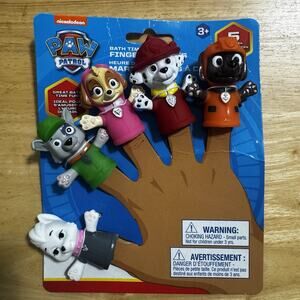 New Paw Patrol Bath Time Finger Puppets Marshall Dogs Kids Child Toy Nickelodeon